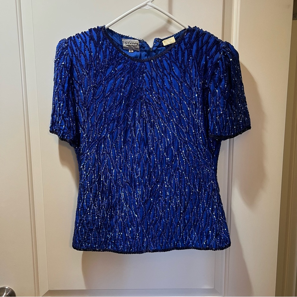 Stenay - Vintage Blue Sequin Set (top and skirt)